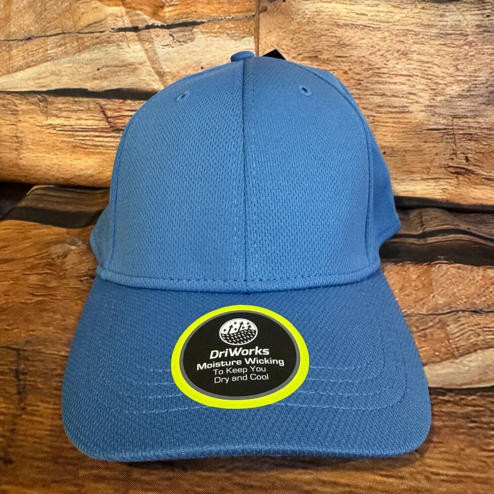 Athletic Works Baseball Cap Men's S-M Blue DriWorks Stretch Fit Recycled